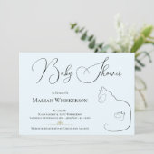 Pastel Blue Cat Lover Baby shower Kaart (Staand voorkant)