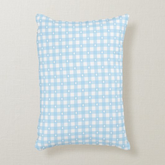 Pastel Blue Checks Accent Kussen (Voorkant(Verticaal))