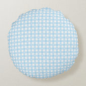 Pastel Blue Checks Rond Kussen (Achterkant)