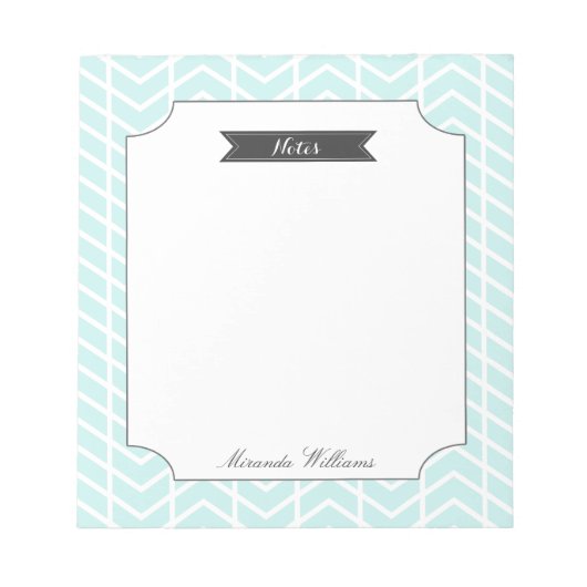 Pastel Blue Chevron Notitieblok (Voorkant)