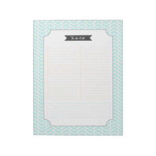 Pastel Blue Chevron - om een lijst te maken Notitieblok