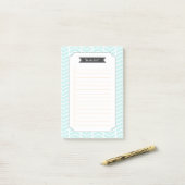 Pastel Blue Chevron - om een lijst te maken Post-it® Notes (Op bureau)