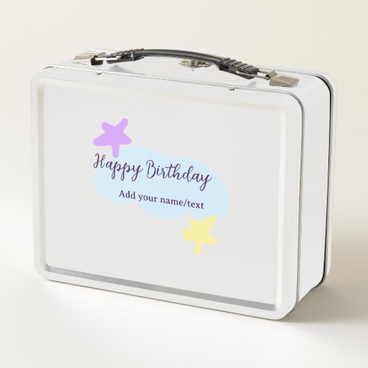 Pastel blue clouds stars purple happy birthday nam (Achterkant)