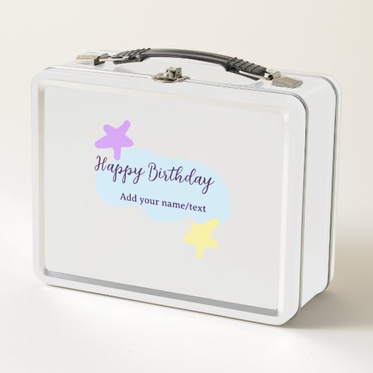 Pastel blue clouds stars purple happy birthday nam (Voorkant)