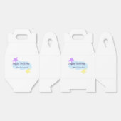 Pastel blue clouds stars purple happy birthday nam bedankdoosjes (Ongevouwen)