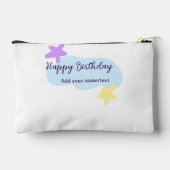 Pastel blue clouds stars purple happy birthday nam etui (Achterkant)