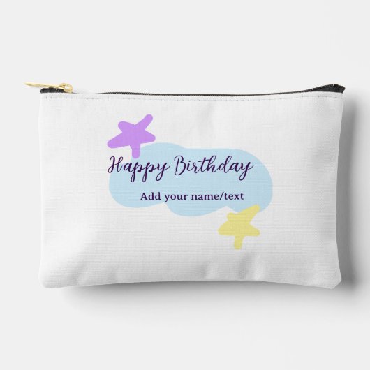 Pastel blue clouds stars purple happy birthday nam etui (Voorkant)