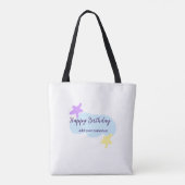 Pastel blue clouds stars purple happy birthday nam tote bag (Achterkant)