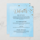 Pastel Blue Clouds Waterverf Weddenschap Informatiekaartje (Voorkant / Achterkant)