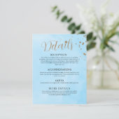 Pastel Blue Clouds Waterverf Weddenschap Informatiekaartje (Staand voorkant)