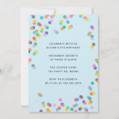 Pastel Blue Colorful Confetti Kids Birthday Party Kaart (Voorkant)