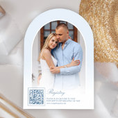 Pastel Blue Coquette Bow Arch Foto Vrijgezellenfee Kaart