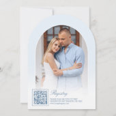 Pastel Blue Coquette Bow Arch Foto Vrijgezellenfee Kaart (Achterkant)