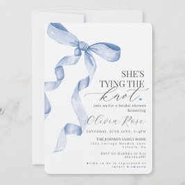 Pastel Blue Coquette Bow Vrijgezellenfeest Uitnodi