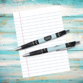 Pastel Blue Crayon Wrap Monogram Name Pen