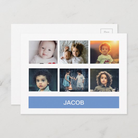 Pastel Blue Custom Photo - Speciaal Briefkaart (Voorkant / Achterkant)