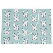Pastel Blue Cute Easter Bunny Pattern Groot Cadeauzakje (Voorkant)