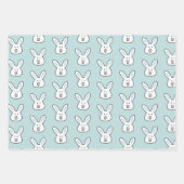 Pastel Blue Cute Easter Bunny Pattern Inpakpapier Vel (Voorkant)