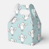 Pastel Blue Cute Easter Chick & Eggs Pattern Bedankdoosjes (Achterkant)