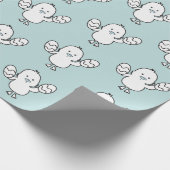 Pastel Blue Cute Easter Chick & Eggs Pattern Cadeaupapier (Hoek)
