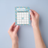 Pastel Blue Cute Owl Baby shower Theme - Bingo Flyer (Hand)