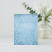 Pastel Blue Damkers Faded Patroon Briefkaart (Staand voorkant)