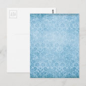 Pastel Blue Damkers Faded Patroon Briefkaart (Voorkant / Achterkant)