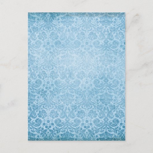 Pastel Blue Damkers Faded Patroon Briefkaart (Voorkant)
