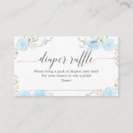 Pastel Blue Diaper Raffle Baby shower Card Informatiekaartje