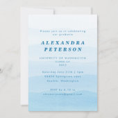 Pastel Blue Dip Dye Ombre Photo Graduparty Kaart (Voorkant)