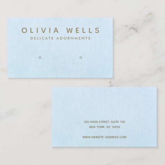 Pastel Blue Earring Display Visitekaartje (Voorkant / Achterkant)