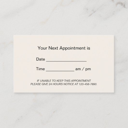 Pastel Blue en beige Professional Dental Care Afsprakenkaartje (Achterkant)