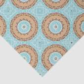 Pastel Blue en Camel Brown Moroccan Mosaic Pattern Tissuepapier (Detail)