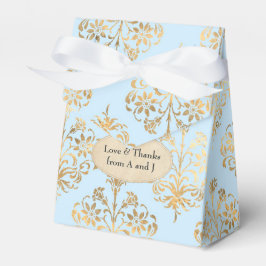 Pastel Blue en Gold  Damask Bedankdoosjes