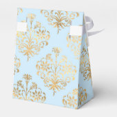 Pastel Blue en Gold  Damask Bedankdoosjes (Achterkant)