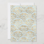 Pastel Blue en Gold Floral Shower per mail Kaart (Achterkant)