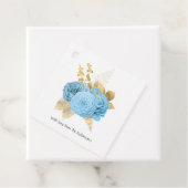 Pastel Blue en Gold Floral Wedding Bedankjes Labels (In situ)