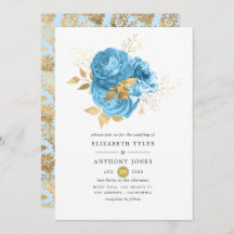 Pastel Blue en Gold Floral Wedding