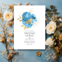 Pastel Blue en Gold Floral Wedding