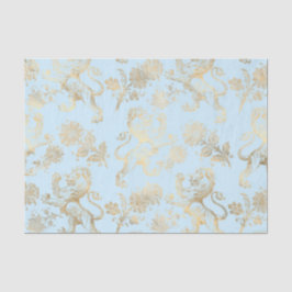 Pastel Blue en Gold  Heraldry Tissuepapier