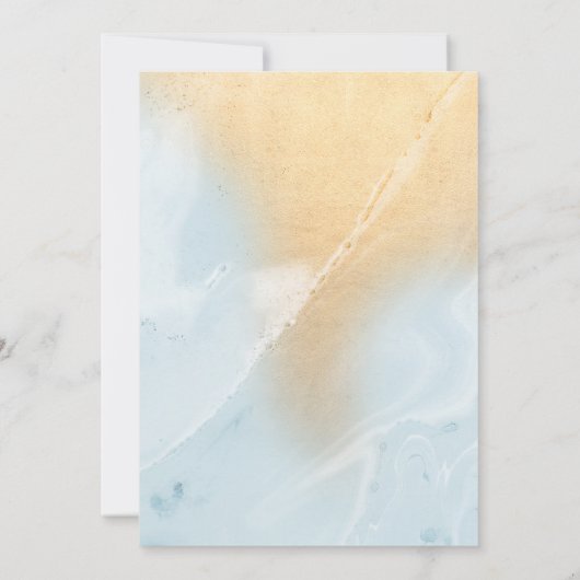 Pastel Blue en Gold Marble | 40e verjaardag Kaart (Achterkant)