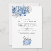 Pastel Blue en Gold  Roos Vrijgezellenfeest Kaart (Voorkant)