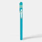 Pastel Blue en Green Two Way Stripe, Name, Simple Case-Mate iPhone Case (Achterkant / Links)