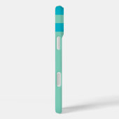 Pastel Blue en Green Two Way Stripe, Name, Simple Case-Mate iPhone Case (Achterkant / Rechts)