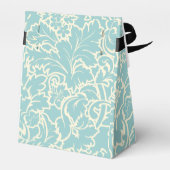 Pastel Blue en Kreme Floral Damaskers Bedankdoosjes (Achterkant)