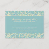 Pastel Blue en Kreme Floral Damaskers Visitekaartje (Achterkant)