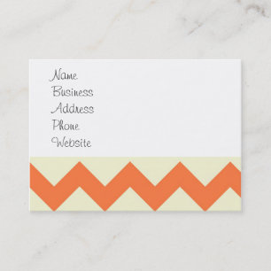 Pastel Blue en Oranje Chevron Stripes Visitekaartje