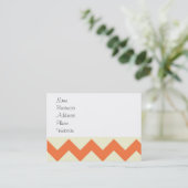 Pastel Blue en Oranje Chevron Stripes Visitekaartje (Staand voorkant)