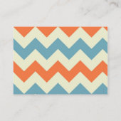 Pastel Blue en Oranje Chevron Stripes Visitekaartje (Achterkant)