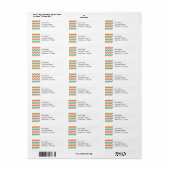 Pastel Blue en Oranje Chevron Stripes Zig Zags Etiket (Full Sheet)